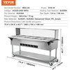 image:imageVEVOR 3Pan Commercial Food Warmer 3 x 206QT Electric Steam Table 1500W Professional Buffet Catering Food Warmer with Acrylic Sneeze Guard Food Grade Stainless Steel Server for Party Restaurant5Pan120QT
