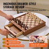 image:imageVEVOR 3in1 Chess Checkers Backgammon Table Set 18 Inch Premium Wooden Chess Table Deluxe Combo Game Table Furniture Set Chess Set Board Game Gift for Family Board GamesBrown