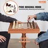 image:imageVEVOR 3in1 Chess Checkers Backgammon Table Set 18 Inch Premium Wooden Chess Table Deluxe Combo Game Table Furniture Set Chess Set Board Game Gift for Family Board GamesBrown