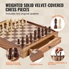 image:imageVEVOR 3in1 Chess Checkers Backgammon Table Set 18 Inch Premium Wooden Chess Table Deluxe Combo Game Table Furniture Set Chess Set Board Game Gift for Family Board GamesBrown