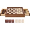 image:imageVEVOR 3in1 Chess Checkers Backgammon Table Set 18 Inch Premium Wooden Chess Table Deluxe Combo Game Table Furniture Set Chess Set Board Game Gift for Family Board GamesBrown