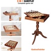 image:imageVEVOR 3in1 Chess Checkers Backgammon Table Set 18 Inch Premium Wooden Chess Table Deluxe Combo Game Table Furniture Set Chess Set Board Game Gift for Family Board GamesBrown