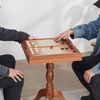 image:imageVEVOR 3in1 Chess Checkers Backgammon Table Set 18 Inch Premium Wooden Chess Table Deluxe Combo Game Table Furniture Set Chess Set Board Game Gift for Family Board GamesBrown