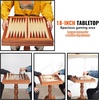 image:imageVEVOR 3in1 Chess Checkers Backgammon Table Set 18 Inch Premium Wooden Chess Table Deluxe Combo Game Table Furniture Set Chess Set Board Game Gift for Family Board GamesBrown