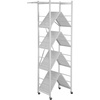 image:imageVEVOR 4Tier Foldable Storage Shelf 26W x 13D x 46H Inch Folding Metal Rack Shelving Unit No Assembly Organizer Shelf with 5 Wheels amp 4 Hooks for Pantry Kitchen Garage Basement BlackWhite
