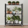 image:imageVEVOR 4Tier Foldable Storage Shelf 26W x 13D x 46H Inch Folding Metal Rack Shelving Unit No Assembly Organizer Shelf with 5 Wheels amp 4 Hooks for Pantry Kitchen Garage Basement BlackBlack