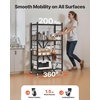 image:imageVEVOR 4Tier Foldable Storage Shelf 26W x 13D x 46H Inch Folding Metal Rack Shelving Unit No Assembly Organizer Shelf with 5 Wheels amp 4 Hooks for Pantry Kitchen Garage Basement BlackBlack