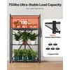 image:imageVEVOR 4Tier Foldable Storage Shelf 26W x 13D x 46H Inch Folding Metal Rack Shelving Unit No Assembly Organizer Shelf with 5 Wheels amp 4 Hooks for Pantry Kitchen Garage Basement BlackBlack
