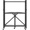 image:imageVEVOR 4Tier Foldable Storage Shelf 26W x 13D x 46H Inch Folding Metal Rack Shelving Unit No Assembly Organizer Shelf with 5 Wheels amp 4 Hooks for Pantry Kitchen Garage Basement BlackBlack
