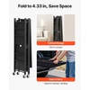 image:imageVEVOR 4Tier Foldable Storage Shelf 26W x 13D x 46H Inch Folding Metal Rack Shelving Unit No Assembly Organizer Shelf with 5 Wheels amp 4 Hooks for Pantry Kitchen Garage Basement BlackBlack