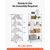 image:imageVEVOR 4Tier Foldable Storage Shelf 26W x 13D x 46H Inch Folding Metal Rack Shelving Unit No Assembly Organizer Shelf with 5 Wheels amp 4 Hooks for Pantry Kitchen Garage Basement BlackWhite