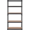 image:imageVEVOR 4Tier Foldable Storage Shelf 26W x 13D x 46H Inch Folding Metal Rack Shelving Unit No Assembly Organizer Shelf with 5 Wheels amp 4 Hooks for Pantry Kitchen Garage Basement BlackBlack