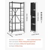 image:imageVEVOR 4Tier Foldable Storage Shelf 26W x 13D x 46H Inch Folding Metal Rack Shelving Unit No Assembly Organizer Shelf with 5 Wheels amp 4 Hooks for Pantry Kitchen Garage Basement BlackBlack