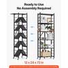 image:imageVEVOR 4Tier Foldable Storage Shelf 26W x 13D x 46H Inch Folding Metal Rack Shelving Unit No Assembly Organizer Shelf with 5 Wheels amp 4 Hooks for Pantry Kitchen Garage Basement BlackBlack