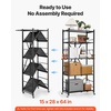 image:imageVEVOR 4Tier Foldable Storage Shelf 26W x 13D x 46H Inch Folding Metal Rack Shelving Unit No Assembly Organizer Shelf with 5 Wheels amp 4 Hooks for Pantry Kitchen Garage Basement BlackBlack