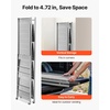 image:imageVEVOR 4Tier Foldable Storage Shelf 26W x 13D x 46H Inch Folding Metal Rack Shelving Unit No Assembly Organizer Shelf with 5 Wheels amp 4 Hooks for Pantry Kitchen Garage Basement BlackGrey