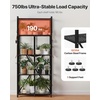 image:imageVEVOR 4Tier Foldable Storage Shelf 26W x 13D x 46H Inch Folding Metal Rack Shelving Unit No Assembly Organizer Shelf with 5 Wheels amp 4 Hooks for Pantry Kitchen Garage Basement BlackBlack