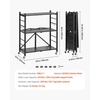 image:imageVEVOR 4Tier Foldable Storage Shelf 26W x 13D x 46H Inch Folding Metal Rack Shelving Unit No Assembly Organizer Shelf with 5 Wheels amp 4 Hooks for Pantry Kitchen Garage Basement BlackBlack