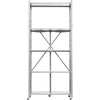 image:imageVEVOR 4Tier Foldable Storage Shelf 26W x 13D x 46H Inch Folding Metal Rack Shelving Unit No Assembly Organizer Shelf with 5 Wheels amp 4 Hooks for Pantry Kitchen Garage Basement BlackGrey