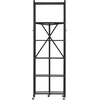 image:imageVEVOR 4Tier Foldable Storage Shelf 26W x 13D x 46H Inch Folding Metal Rack Shelving Unit No Assembly Organizer Shelf with 5 Wheels amp 4 Hooks for Pantry Kitchen Garage Basement BlackBlack