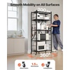 image:imageVEVOR 4Tier Foldable Storage Shelf 26W x 13D x 46H Inch Folding Metal Rack Shelving Unit No Assembly Organizer Shelf with 5 Wheels amp 4 Hooks for Pantry Kitchen Garage Basement BlackBlack