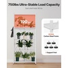 image:imageVEVOR 4Tier Foldable Storage Shelf 26W x 13D x 46H Inch Folding Metal Rack Shelving Unit No Assembly Organizer Shelf with 5 Wheels amp 4 Hooks for Pantry Kitchen Garage Basement BlackWhite