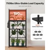 image:imageVEVOR 4Tier Foldable Storage Shelf 26W x 13D x 46H Inch Folding Metal Rack Shelving Unit No Assembly Organizer Shelf with 5 Wheels amp 4 Hooks for Pantry Kitchen Garage Basement BlackBlack
