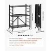 image:imageVEVOR 4Tier Foldable Storage Shelf 26W x 13D x 46H Inch Folding Metal Rack Shelving Unit No Assembly Organizer Shelf with 5 Wheels amp 4 Hooks for Pantry Kitchen Garage Basement BlackBlack