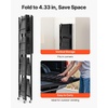 image:imageVEVOR 4Tier Foldable Storage Shelf 26W x 13D x 46H Inch Folding Metal Rack Shelving Unit No Assembly Organizer Shelf with 5 Wheels amp 4 Hooks for Pantry Kitchen Garage Basement BlackBlack