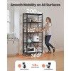 image:imageVEVOR 4Tier Foldable Storage Shelf 26W x 13D x 46H Inch Folding Metal Rack Shelving Unit No Assembly Organizer Shelf with 5 Wheels amp 4 Hooks for Pantry Kitchen Garage Basement BlackBlack