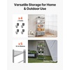 image:imageVEVOR 4Tier Foldable Storage Shelf 26W x 13D x 46H Inch Folding Metal Rack Shelving Unit No Assembly Organizer Shelf with 5 Wheels amp 4 Hooks for Pantry Kitchen Garage Basement BlackGrey