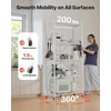 image:imageVEVOR 4Tier Foldable Storage Shelf 26W x 13D x 46H Inch Folding Metal Rack Shelving Unit No Assembly Organizer Shelf with 5 Wheels amp 4 Hooks for Pantry Kitchen Garage Basement BlackWhite