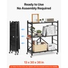 image:imageVEVOR 4Tier Foldable Storage Shelf 26W x 13D x 46H Inch Folding Metal Rack Shelving Unit No Assembly Organizer Shelf with 5 Wheels amp 4 Hooks for Pantry Kitchen Garage Basement BlackBlack