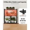 image:imageVEVOR 4Tier Foldable Storage Shelf 26W x 13D x 46H Inch Folding Metal Rack Shelving Unit No Assembly Organizer Shelf with 5 Wheels amp 4 Hooks for Pantry Kitchen Garage Basement BlackBlack