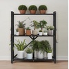 image:imageVEVOR 4Tier Foldable Storage Shelf 26W x 13D x 46H Inch Folding Metal Rack Shelving Unit No Assembly Organizer Shelf with 5 Wheels amp 4 Hooks for Pantry Kitchen Garage Basement BlackBlack