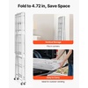 image:imageVEVOR 4Tier Foldable Storage Shelf 26W x 13D x 46H Inch Folding Metal Rack Shelving Unit No Assembly Organizer Shelf with 5 Wheels amp 4 Hooks for Pantry Kitchen Garage Basement BlackWhite