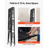 image:imageVEVOR 4Tier Foldable Storage Shelf 26W x 13D x 46H Inch Folding Metal Rack Shelving Unit No Assembly Organizer Shelf with 5 Wheels amp 4 Hooks for Pantry Kitchen Garage Basement BlackBlack