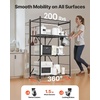 image:imageVEVOR 4Tier Foldable Storage Shelf 26W x 13D x 46H Inch Folding Metal Rack Shelving Unit No Assembly Organizer Shelf with 5 Wheels amp 4 Hooks for Pantry Kitchen Garage Basement BlackBlack