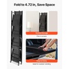 image:imageVEVOR 4Tier Foldable Storage Shelf 26W x 13D x 46H Inch Folding Metal Rack Shelving Unit No Assembly Organizer Shelf with 5 Wheels amp 4 Hooks for Pantry Kitchen Garage Basement BlackBlack