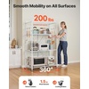 image:imageVEVOR 4Tier Foldable Storage Shelf 26W x 13D x 46H Inch Folding Metal Rack Shelving Unit No Assembly Organizer Shelf with 5 Wheels amp 4 Hooks for Pantry Kitchen Garage Basement BlackWhite