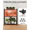 image:imageVEVOR 4Tier Foldable Storage Shelf 26W x 13D x 46H Inch Folding Metal Rack Shelving Unit No Assembly Organizer Shelf with 5 Wheels amp 4 Hooks for Pantry Kitchen Garage Basement BlackBlack