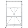 image:imageVEVOR 4Tier Foldable Storage Shelf 26W x 13D x 46H Inch Folding Metal Rack Shelving Unit No Assembly Organizer Shelf with 5 Wheels amp 4 Hooks for Pantry Kitchen Garage Basement BlackWhite