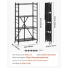 image:imageVEVOR 4Tier Foldable Storage Shelf 26W x 13D x 46H Inch Folding Metal Rack Shelving Unit No Assembly Organizer Shelf with 5 Wheels amp 4 Hooks for Pantry Kitchen Garage Basement BlackBlack