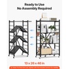 image:imageVEVOR 4Tier Foldable Storage Shelf 26W x 13D x 46H Inch Folding Metal Rack Shelving Unit No Assembly Organizer Shelf with 5 Wheels amp 4 Hooks for Pantry Kitchen Garage Basement BlackBlack