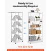 image:imageVEVOR 4Tier Foldable Storage Shelf 26W x 13D x 46H Inch Folding Metal Rack Shelving Unit No Assembly Organizer Shelf with 5 Wheels amp 4 Hooks for Pantry Kitchen Garage Basement BlackWhite