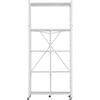 image:imageVEVOR 4Tier Foldable Storage Shelf 26W x 13D x 46H Inch Folding Metal Rack Shelving Unit No Assembly Organizer Shelf with 5 Wheels amp 4 Hooks for Pantry Kitchen Garage Basement BlackWhite