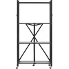 image:imageVEVOR 4Tier Foldable Storage Shelf 26W x 13D x 46H Inch Folding Metal Rack Shelving Unit No Assembly Organizer Shelf with 5 Wheels amp 4 Hooks for Pantry Kitchen Garage Basement BlackBlack