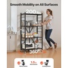 image:imageVEVOR 4Tier Foldable Storage Shelf 26W x 13D x 46H Inch Folding Metal Rack Shelving Unit No Assembly Organizer Shelf with 5 Wheels amp 4 Hooks for Pantry Kitchen Garage Basement BlackBlack