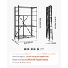 image:imageVEVOR 4Tier Foldable Storage Shelf 26W x 13D x 46H Inch Folding Metal Rack Shelving Unit No Assembly Organizer Shelf with 5 Wheels amp 4 Hooks for Pantry Kitchen Garage Basement BlackBlack