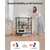 image:imageVEVOR 4Tier Foldable Storage Shelf 26W x 13D x 46H Inch Folding Metal Rack Shelving Unit No Assembly Organizer Shelf with 5 Wheels amp 4 Hooks for Pantry Kitchen Garage Basement BlackBlack